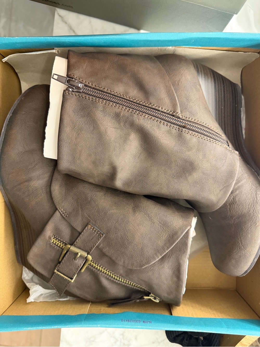 Women's Brown Ankle Booties with Side Zipper